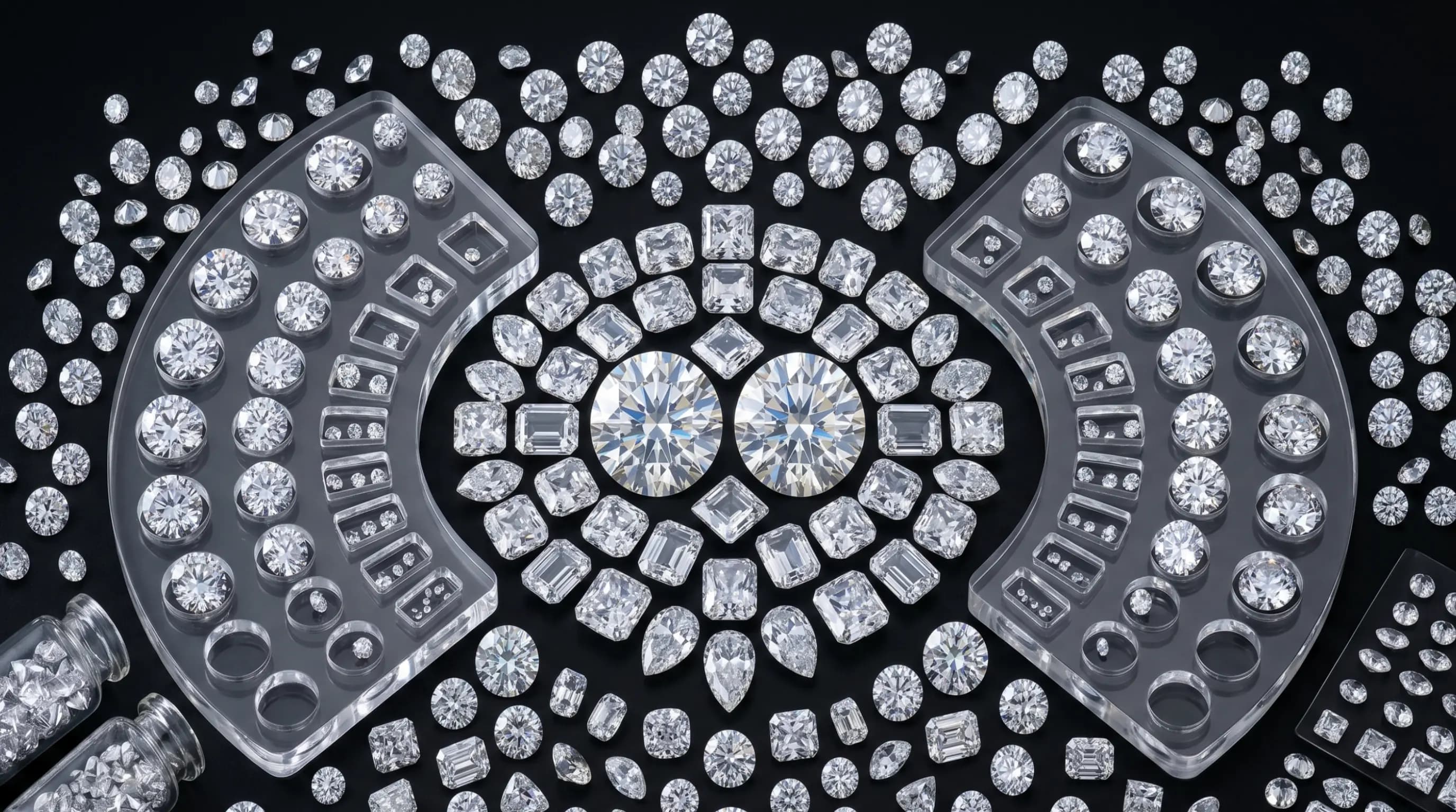 Anello con diamante su velluto